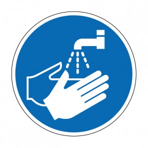 Aufkleber Gebotszeichen Hände waschen