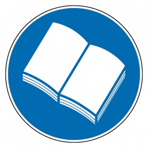 Schild Gebotszeichen Handbuch lesen (Gebotsschild)