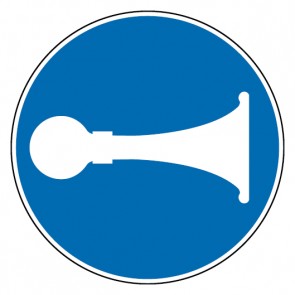 Schild Gebotszeichen Signalhorn Hupen (Gebotsschild)