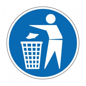 Aufkleber Gebotszeichen Mülleimer benutzen | stark haftend