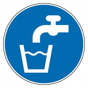 Aufkleber Gebotszeichen Trinkwasser