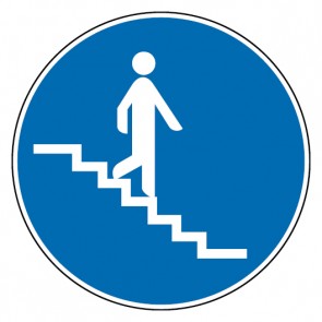 Gebotszeichen Treppe abwärts · Magnetschild - Magnetfolie