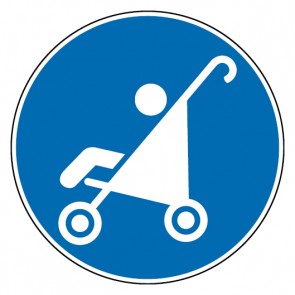 Schild Gebotszeichen Kinderwagen erlaubt (Gebotsschild)