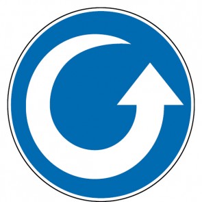 Schild Gebotszeichen Drehrichtung gegen Uhrzeigersinn (Gebotsschild)