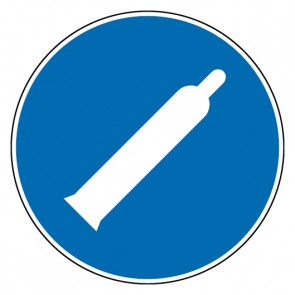 Schild Gebotszeichen Druckgasflasche (Gebotsschild)