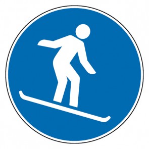 Schild Gebotszeichen Snowboardfahren erlaubt (Gebotsschild)