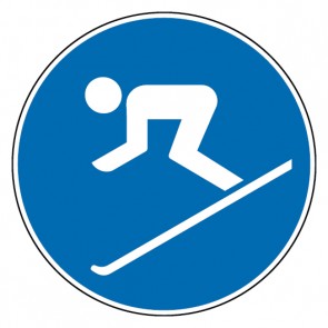 Aufkleber Gebotszeichen Ski fahren erlaubt