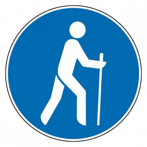 Schild Gebotszeichen Wandern erlaubt (Gebotsschild)
