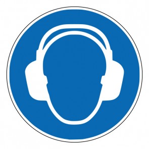 Aufkleber Gebotszeichen Gehörschutz benutzen · ISO 7010 M003