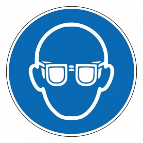 Schild Gebotszeichen Augenschutz benutzen · ISO 7010 M004 · selbstklebend