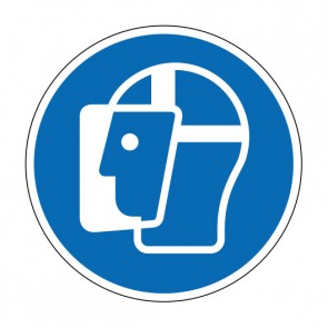 Schild Gebotszeichen Gesichtsschutz benutzen · ISO 7010 M013 (Gebotsschild)