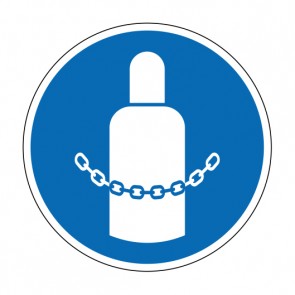Aufkleber Gebotszeichen Gasflaschen sichern · ISO_7010_M046