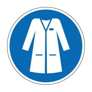 Schild Gebotszeichen Laborkittel tragen · ISO_7010_M059 · selbstklebend