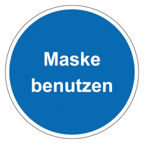 MAGNETSCHILD Gebotszeichen rund mit Text Maske benutzen