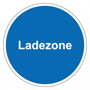 Schild Gebotszeichen rund mit Text Ladezone · selbstklebend
