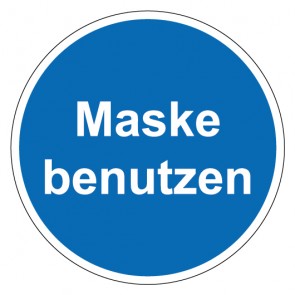 MAGNETSCHILD Gebotszeichen rund mit Text Maske benutzen
