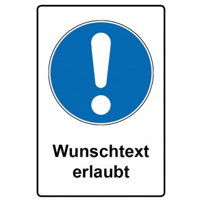 Schild Gebotszeichen Piktogramm & Text deutsch · Allgemeines Gebotszeichen (Gebotsschild)