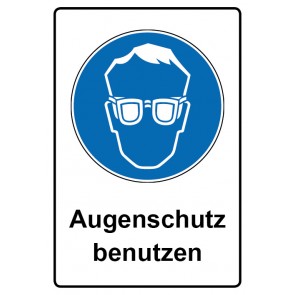 Aufkleber Gebotszeichen Piktogramm & Text deutsch · Augenschutz benutzen (Gebotsaufkleber)