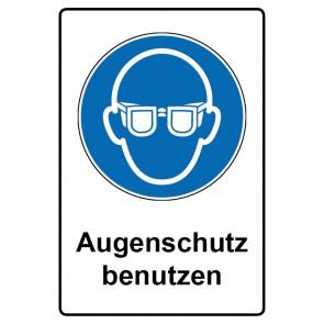 Schild Gebotszeichen Piktogramm & Text deutsch · Augenschutz benutzen (Gebotsschild)