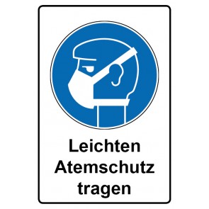 Aufkleber Gebotszeichen Piktogramm & Text deutsch · Leichten Atemschutz tragen | stark haftend (Gebotsaufkleber)