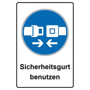 Schild Gebotzeichen Piktogramm & Text deutsch · Sicherheitsgurt benutzen | selbstklebend (Gebotsschild)