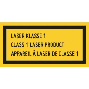 Aufkleber Laserklasse 1 · 3-sprachig | stark haftend