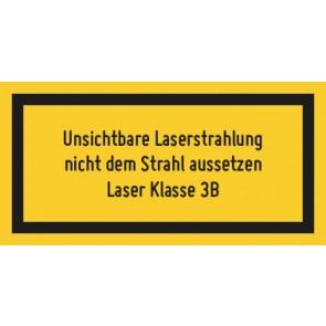 Aufkleber Laserklasse 3B · Unsichtbare Strahlung | stark haftend