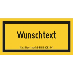 Schild Laserklasse Wunschtext · DIN EN 60825-1