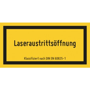 Aufkleber Laseraustrittsöffnung · DIN EN 60825-1 | stark haftend