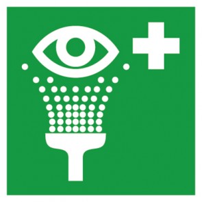 Rettungszeichen Schild Augenspüleinrichtung Augendusche ISO_7010_E011