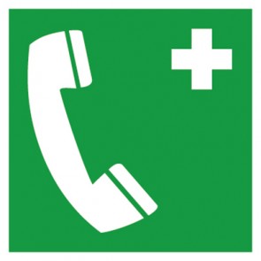 Rettungszeichen Schild Notruf Notruftelefon ISO_7010_E004