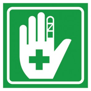 Rettungszeichen Schild Erste Hilfe Verbandsachen