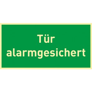 Schild Rettungszeichen Tür alarmgesichert · NACHLEUCHTEND