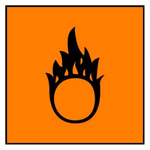 Schild Gefahrstoffzeichen brandfördernd Hazard_O · selbstklebend