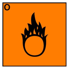 Gefahrstoffaufkleber brandfördernd Hazard_O | stark haftend