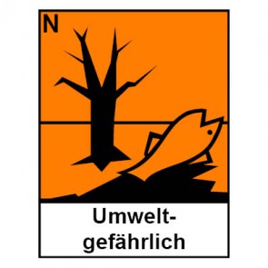 Schild Gefahrstoffzeichen umweltgefährlich Hazard_N (Piktogramm+Text)