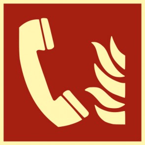 Brandschutzzeichen Schild Brandmeldetelefon · NACHLEUCHTEND