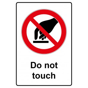 Aufkleber Verbotszeichen Piktogramm & Text englisch · Do not touch | stark haftend