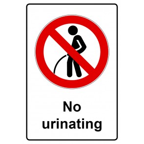 Schild Verbotszeichen Piktogramm & Text englisch · No urinating | selbstklebend