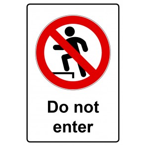 Aufkleber Verbotszeichen Piktogramm & Text englisch · Do not enter | stark haftend