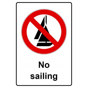 Aufkleber Verbotszeichen Piktogramm & Text englisch · No sailing (Verbotsaufkleber)