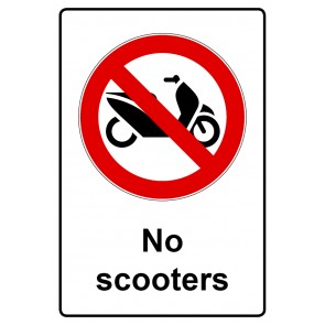 Magnetschild Verbotszeichen Piktogramm & Text englisch · No scooters (Verbotsschild magnetisch · Magnetfolie)