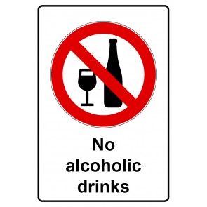 Magnetschild Verbotszeichen Piktogramm & Text englisch · No alcoholic drinks (Verbotsschild magnetisch · Magnetfolie)