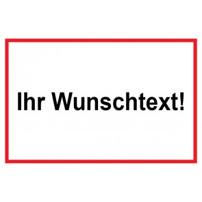 Baustellenschild Wunschtext | weiß · rot · MAGNETSCHILD