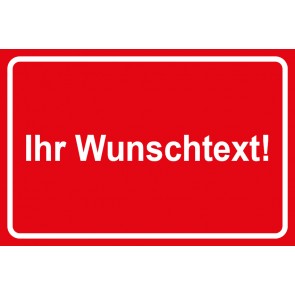 Baustellenschild Wunschtext | rot · weiß · MAGNETSCHILD