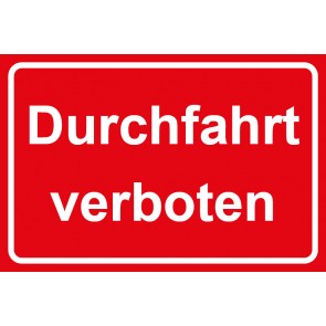 Baustellenschild Durchfahrt verboten | rot · weiß · MAGNETSCHILD