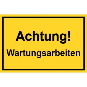 Baustellenschild Achtung Wartungsarbeiten | gelb · MAGNETSCHILD