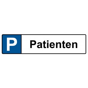Kennzeichenschild Patienten