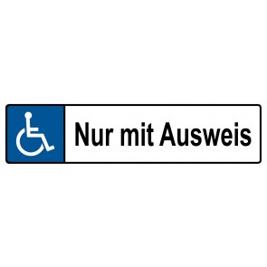 Aufkleber Behinderten Kennzeichenschild nur mit Ausweis | stark haftend