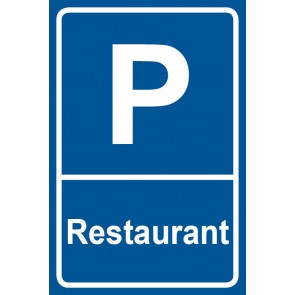 Aufkleber Parkschild Restaurant